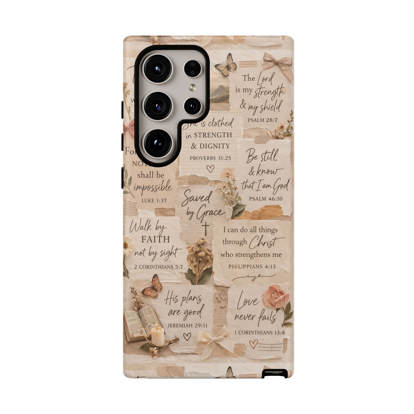 Christian Bible Verse Phone Case | Faith Scripture Aesthetic Floral Christian Case