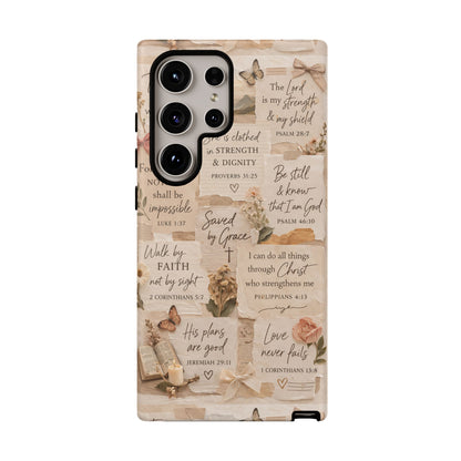 Christian Bible Verse Phone Case | Faith Scripture Aesthetic Floral Christian Case