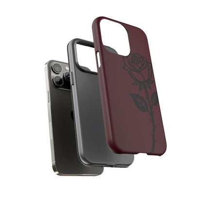 Black Rose Burgundy iPhone Case | Dark Aesthetic Shockproof Protective Cover