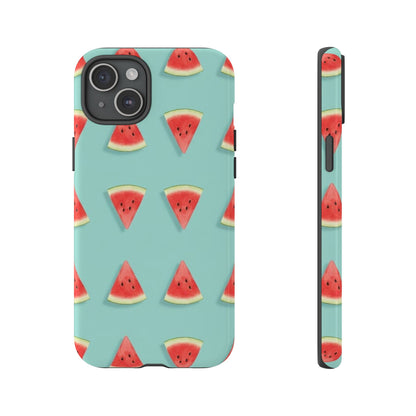 Watermelon Phone Case – Pastel Blue Summer Fruit Tough Case (iPhone, Samsung, Pixel)