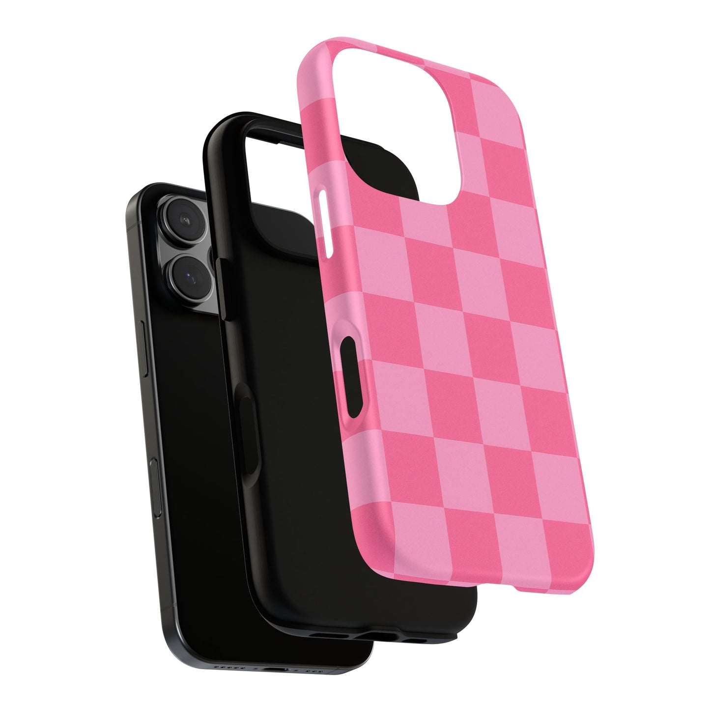 Pink Checkerboard Phone Case – Cute Aesthetic Tough Case for iPhone & Samsung
