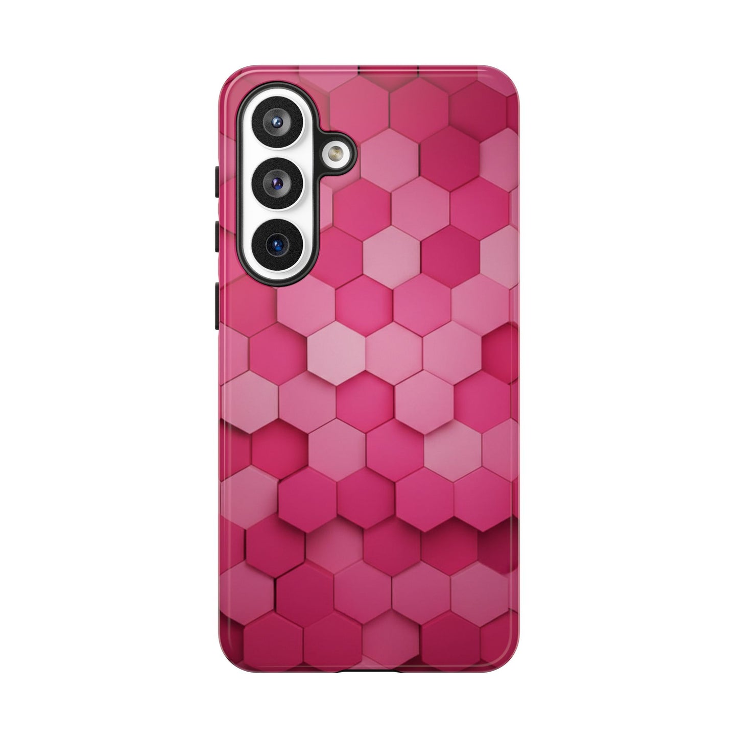 Hot Pink Hexagon Phone Case | Honeycomb Geometric Aesthetic | Cute Pink iPhone & Samsung Tough Protective Case