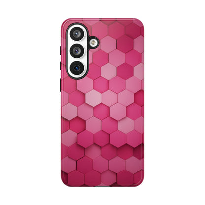 Hot Pink Hexagon Phone Case | Honeycomb Geometric Aesthetic | Cute Pink iPhone & Samsung Tough Protective Case