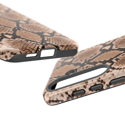 Snake Print Phone Case – Brown Python Pattern Slim Protective Cover for Iphone, Samsung Galaxy and Pixel