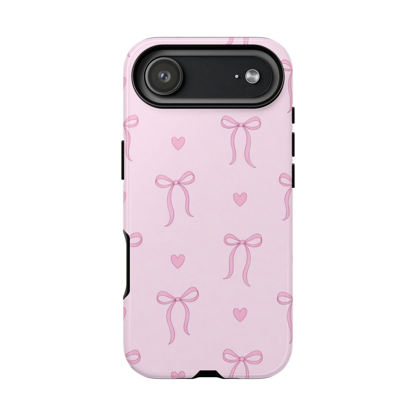 Pink Bow Heart Aesthetic Phone Case – Coquette Cute Tough Cover