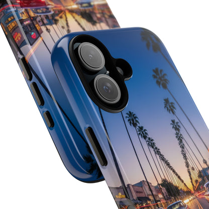 LA Sunset Boulevard Phone Case | Palm Tree Sunset Aesthetic | City Night Tough Case