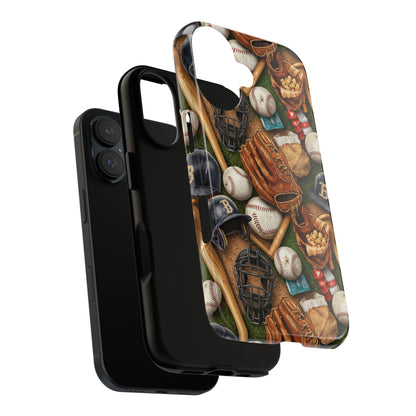 Baseball Gear Collage Phone Case – Vintage Baseball Equipment Sports Tough Case