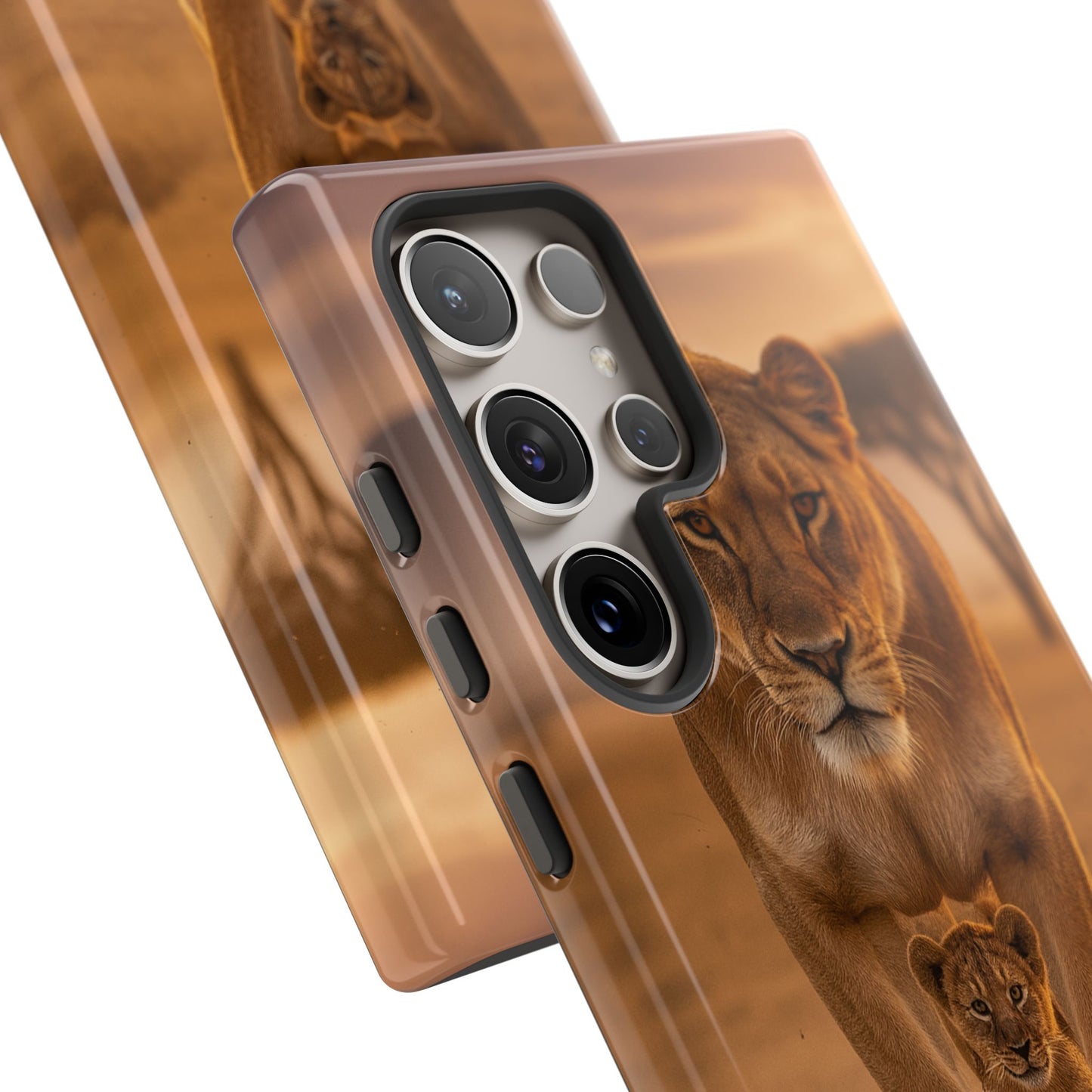 Lioness & Cub Phone Case | Safari Wildlife Tough Case for iPhone & Samsung
