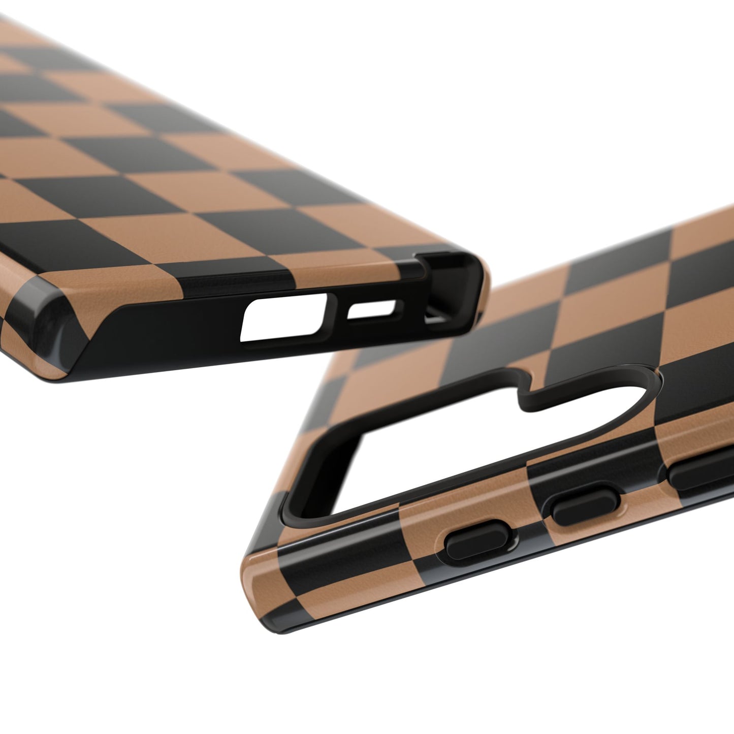 Brown Checkerboard Phone Case | Aesthetic Tough Protective Case