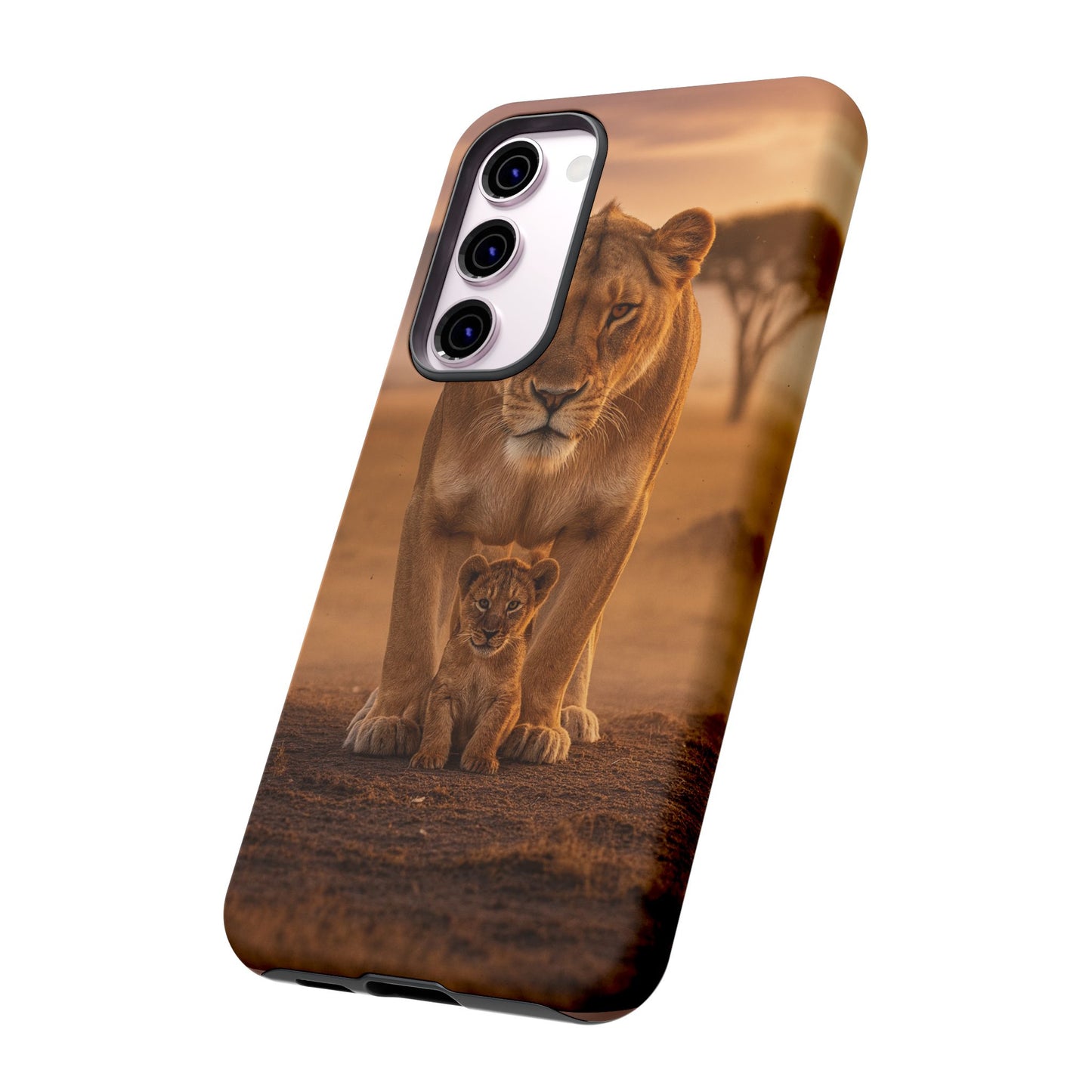 Lioness & Cub Phone Case | Safari Wildlife Tough Case for iPhone & Samsung