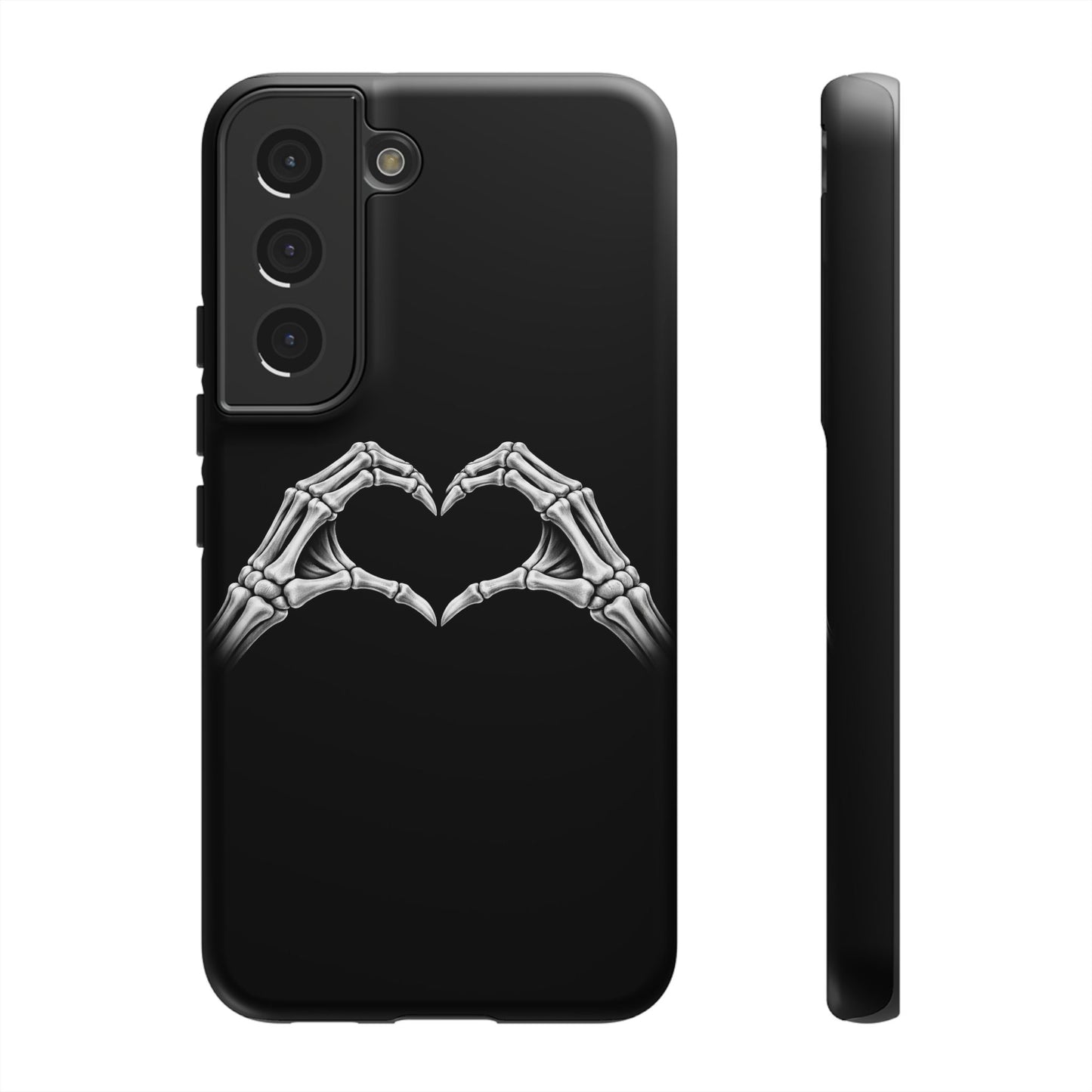 Skeleton Hands Heart Phone Case | Gothic Black Protective Cover