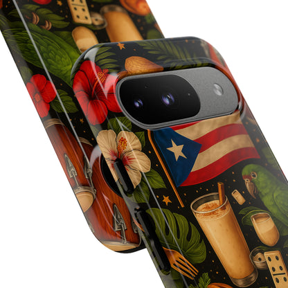 Puerto Rican Culture Phone Case | Boricua Icons Caribbean Aesthetic Tough Protective Case