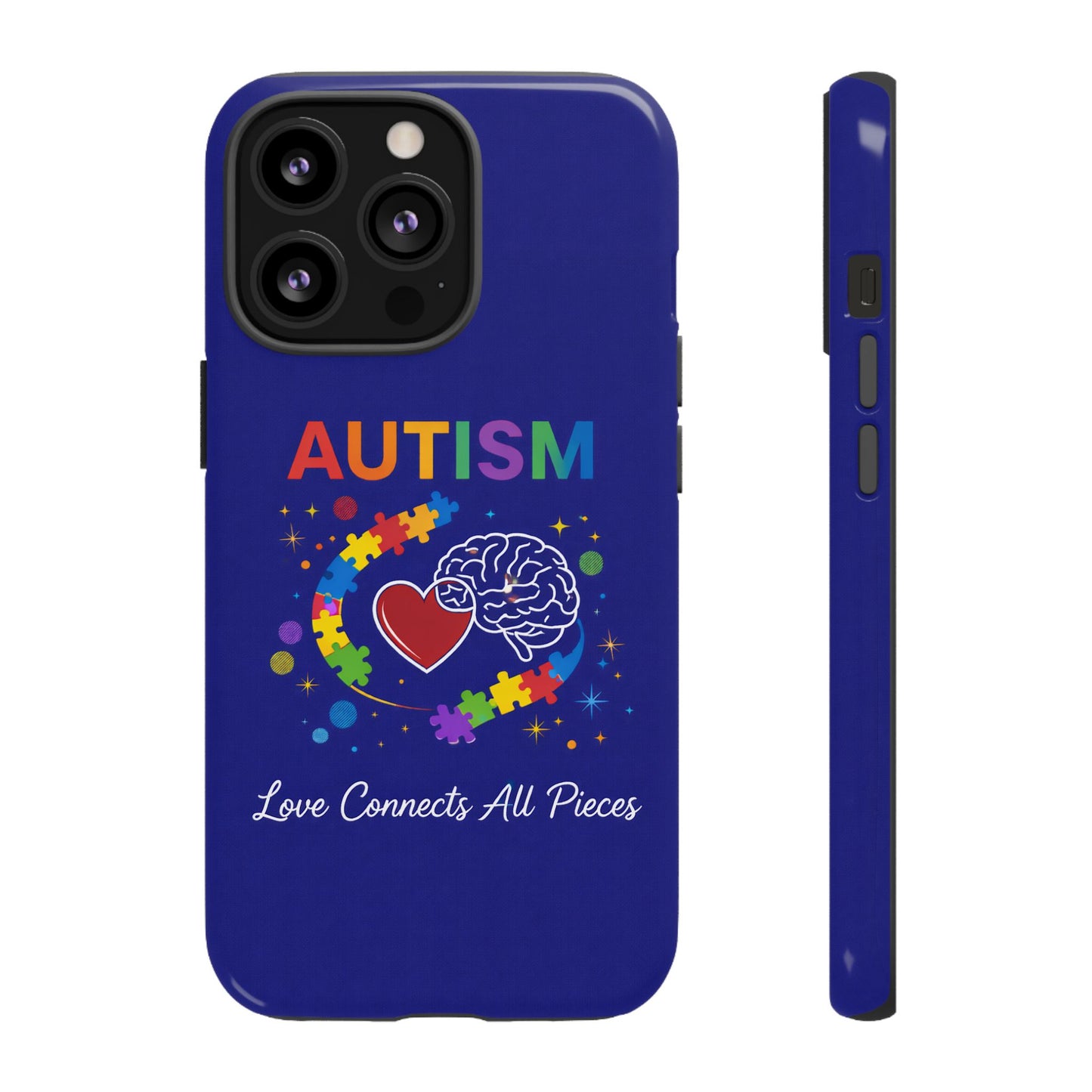 Autism Awareness Tough Case – "Love Connects All Pieces" Phone Case for Iphone, Samsung Galaxy and Pixel