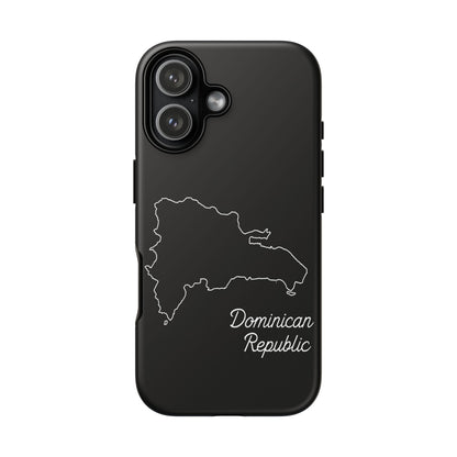 Dominican Republic Outline Phone Case – Minimal Country Map Tough Case (iPhone, Samsung, Pixel)