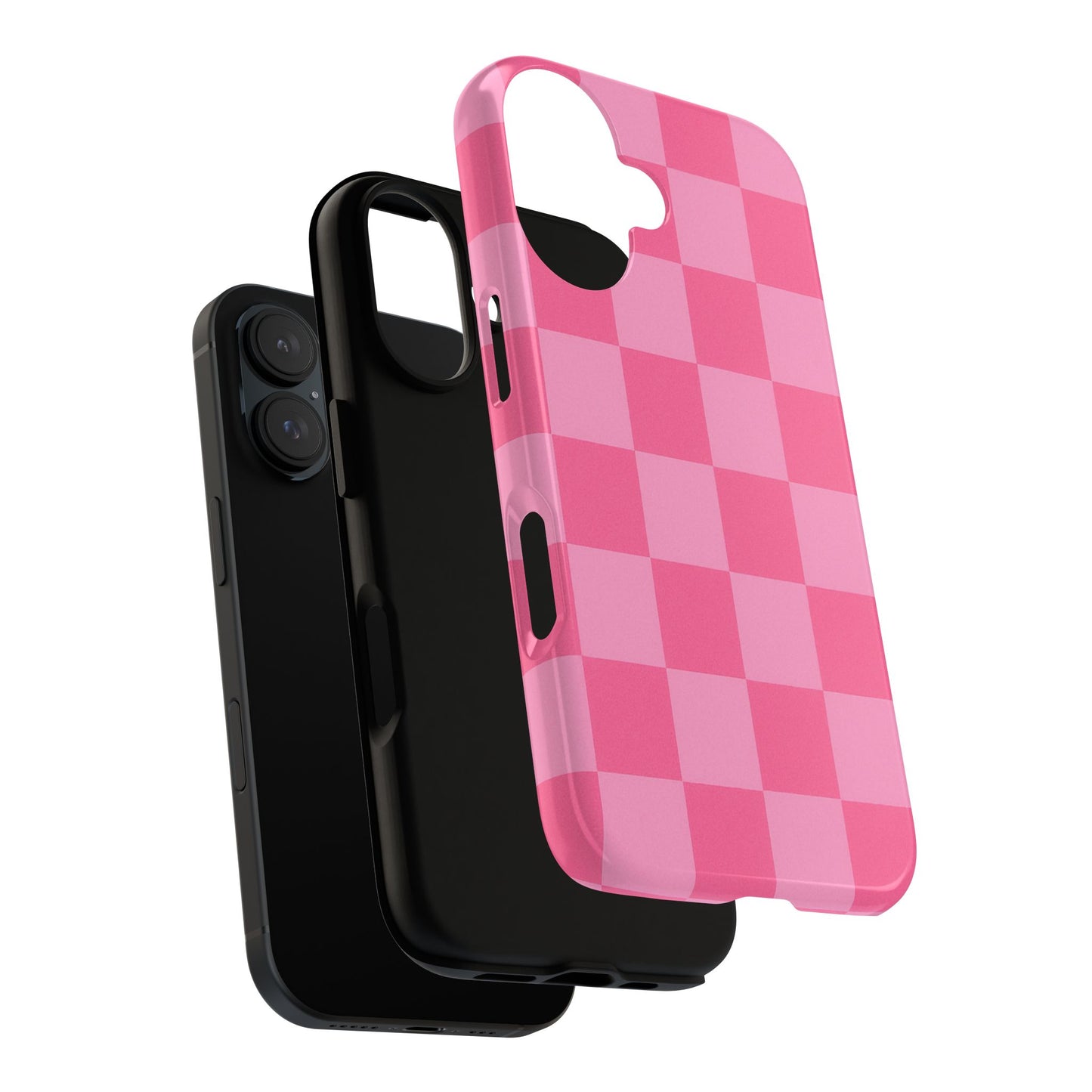Pink Checkerboard Phone Case | Cute Aesthetic Checkered iPhone & Samsung Tough Case
