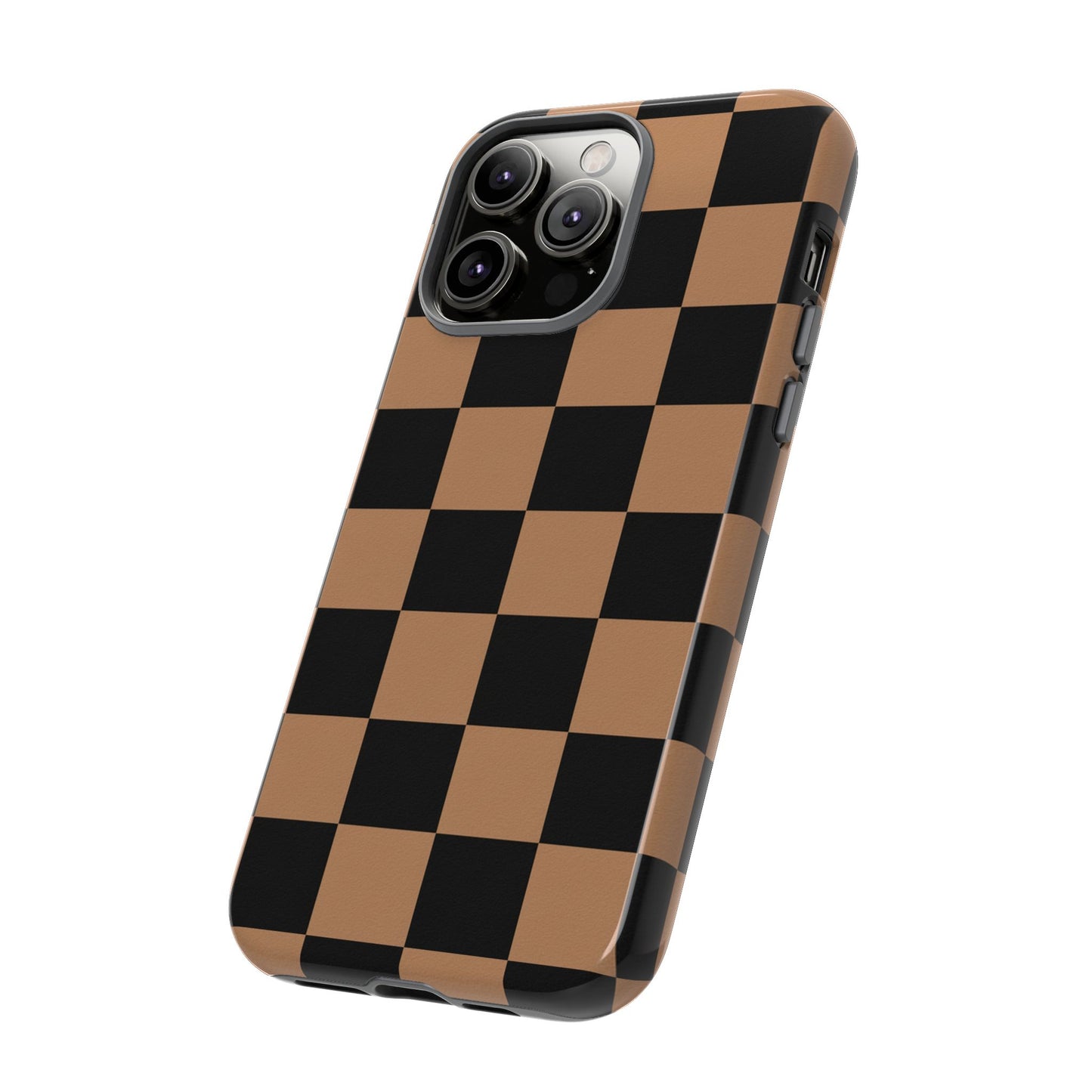 Brown Checkerboard Phone Case | Aesthetic Tough Protective Case