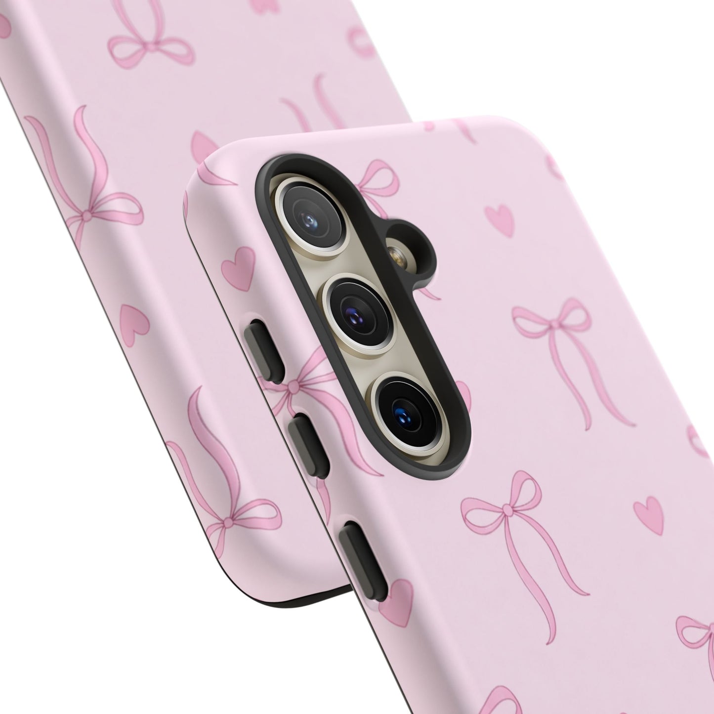 Pink Bow Heart Aesthetic Phone Case – Coquette Cute Tough Cover