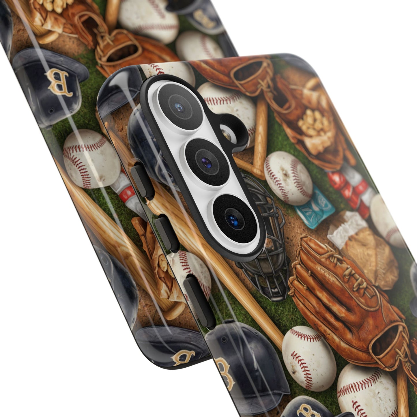 Baseball Gear Collage Phone Case – Vintage Baseball Equipment Sports Tough Case