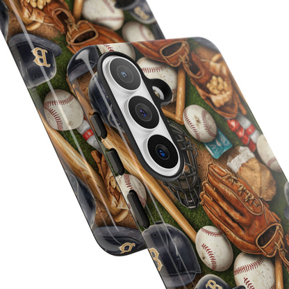 Baseball Gear Collage Phone Case – Vintage Baseball Equipment Sports Tough Case