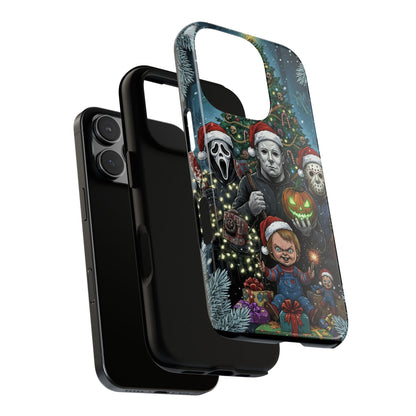 Christmas Horror Phone Case – Festive Slasher Collage Tough Case (iPhone, Samsung, Pixel)