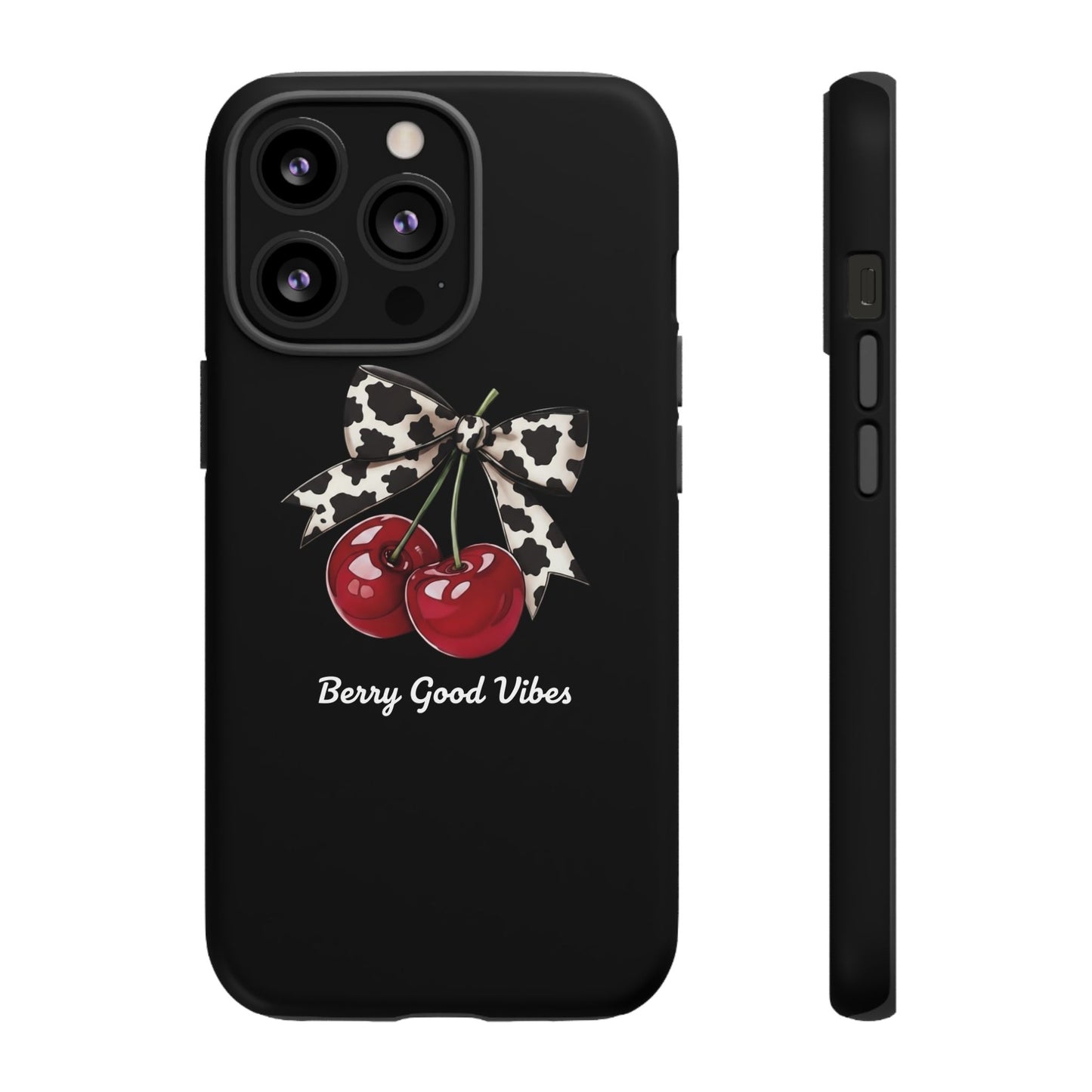 Cherry Cow Print Phone Case | Coquette Bow Aesthetic iPhone & Samsung Tough Case