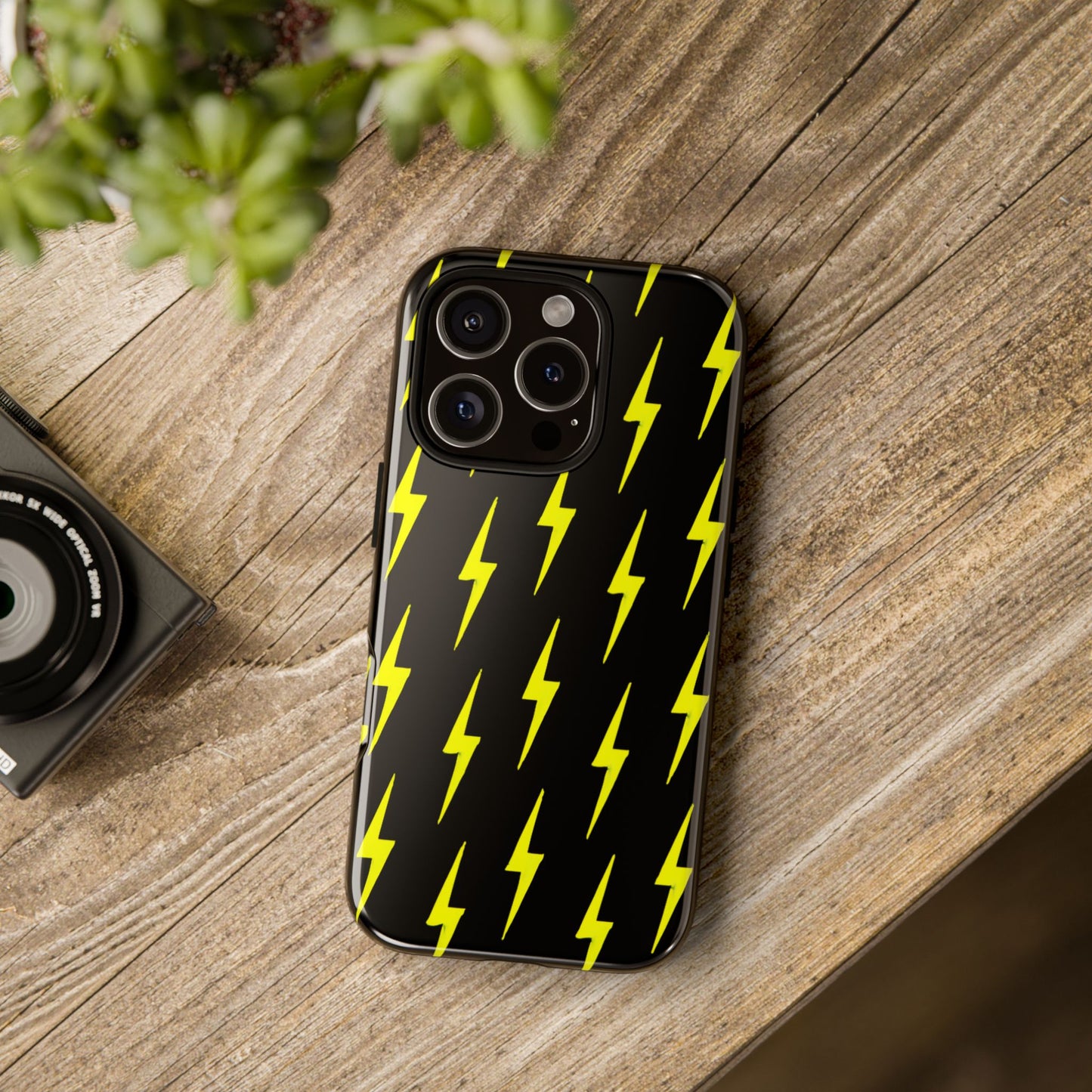 Yellow Lightning Bolt Tough Phone Case | Bold Electric Pattern Case for Iphone, Samsung Galaxy and Pixel