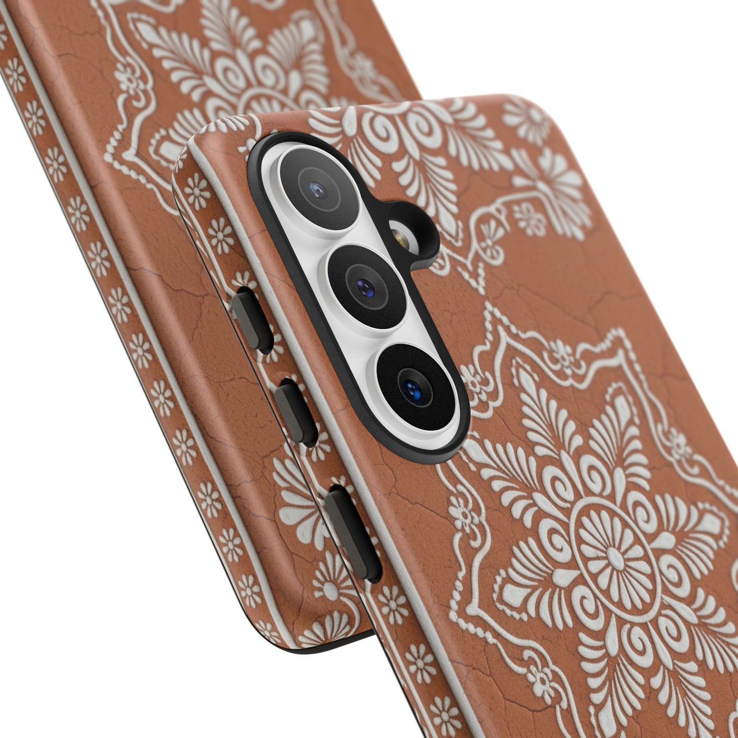 Talavera Terracotta Phone Case | Mexican Floral Pattern iPhone & Samsung Tough Case | Boho Clay Aesthetic Cover