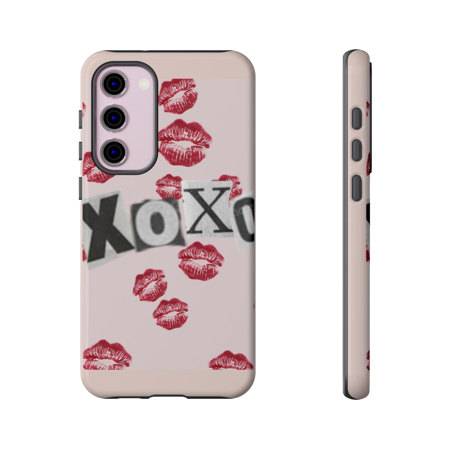 XOXO Kiss Print Phone Case | Coquette Valentine Aesthetic | Cute Pink Lipstick Kiss Tough Case for iPhone & Samsung