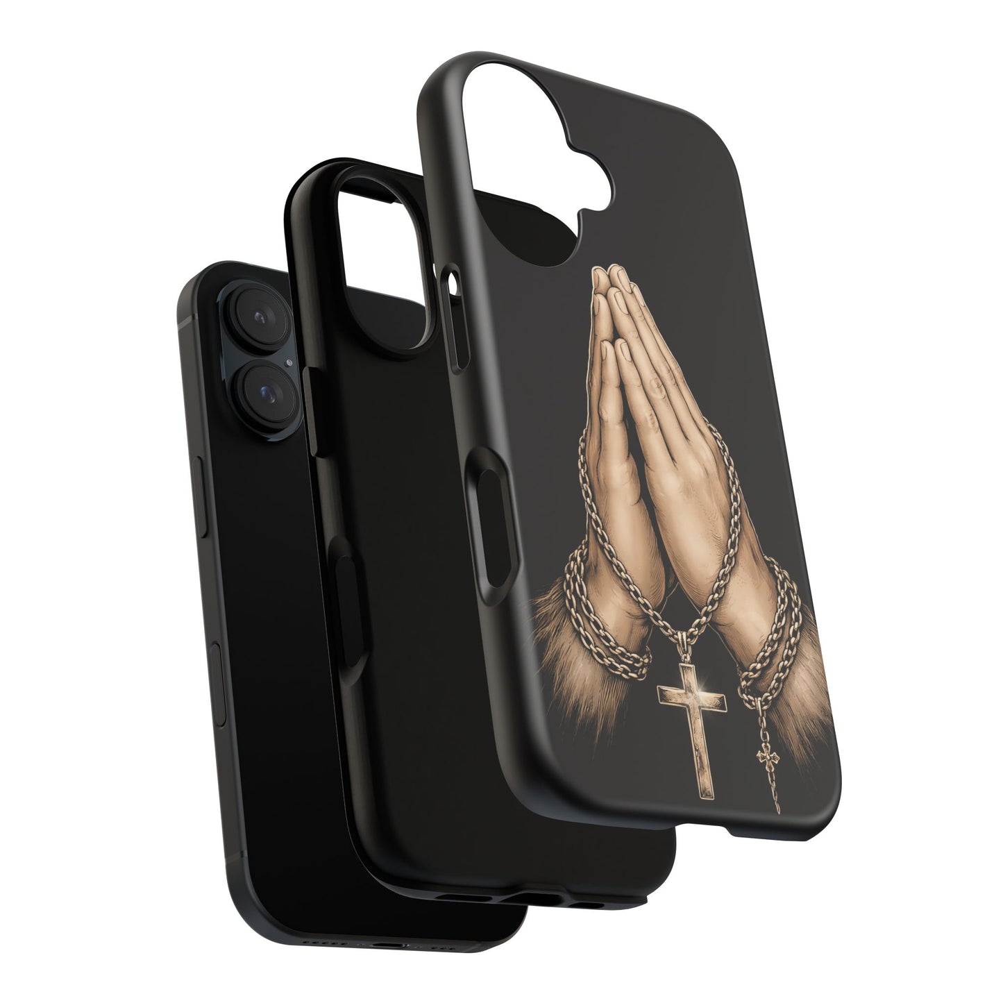 Praying Hands Cross Phone Case – Christian Faith Scripture Cover