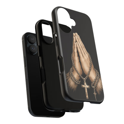 Praying Hands Cross Phone Case – Christian Faith Scripture Cover