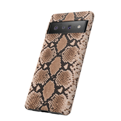 Snake Print Phone Case – Brown Python Pattern Slim Protective Cover for Iphone, Samsung Galaxy and Pixel