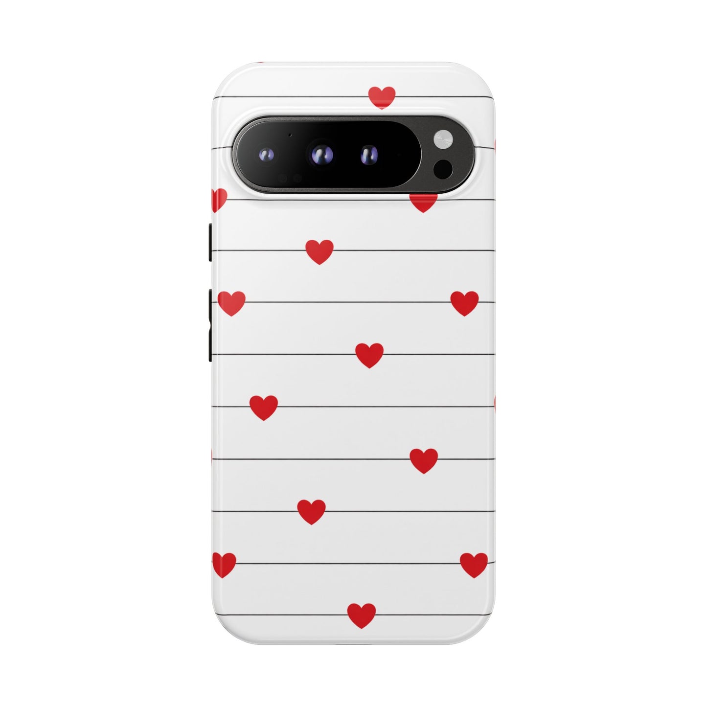 Red Heart Stripe iPhone Case | Tough Shockproof Love Aesthetic Cover