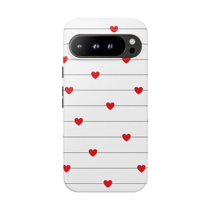 Red Heart Stripe iPhone Case | Tough Shockproof Love Aesthetic Cover
