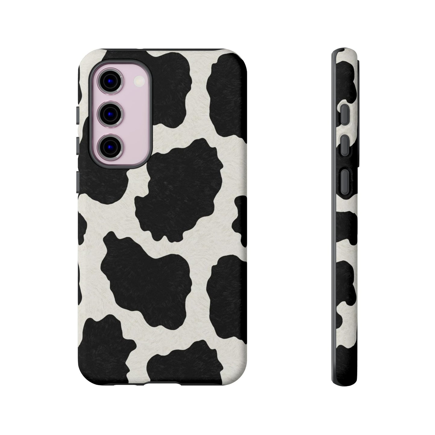 Black & White Cow Print Phone Case | Western Aesthetic iPhone & Samsung Tough Case