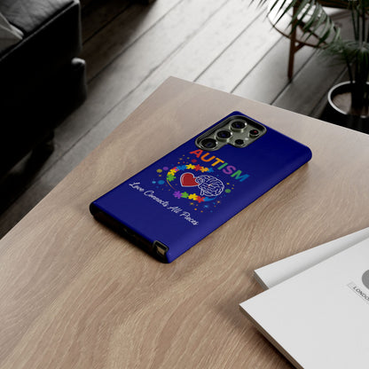 Autism Awareness Tough Case – "Love Connects All Pieces" Phone Case for Iphone, Samsung Galaxy and Pixel