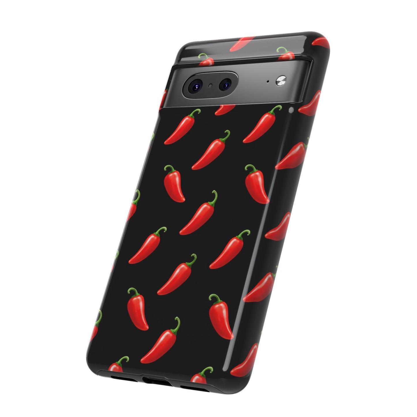 Spicy Chili Pepper Phone Case – Black Cute Hot Pepper Tough Cover for Iphone, Samsung Galaxy and Pixel