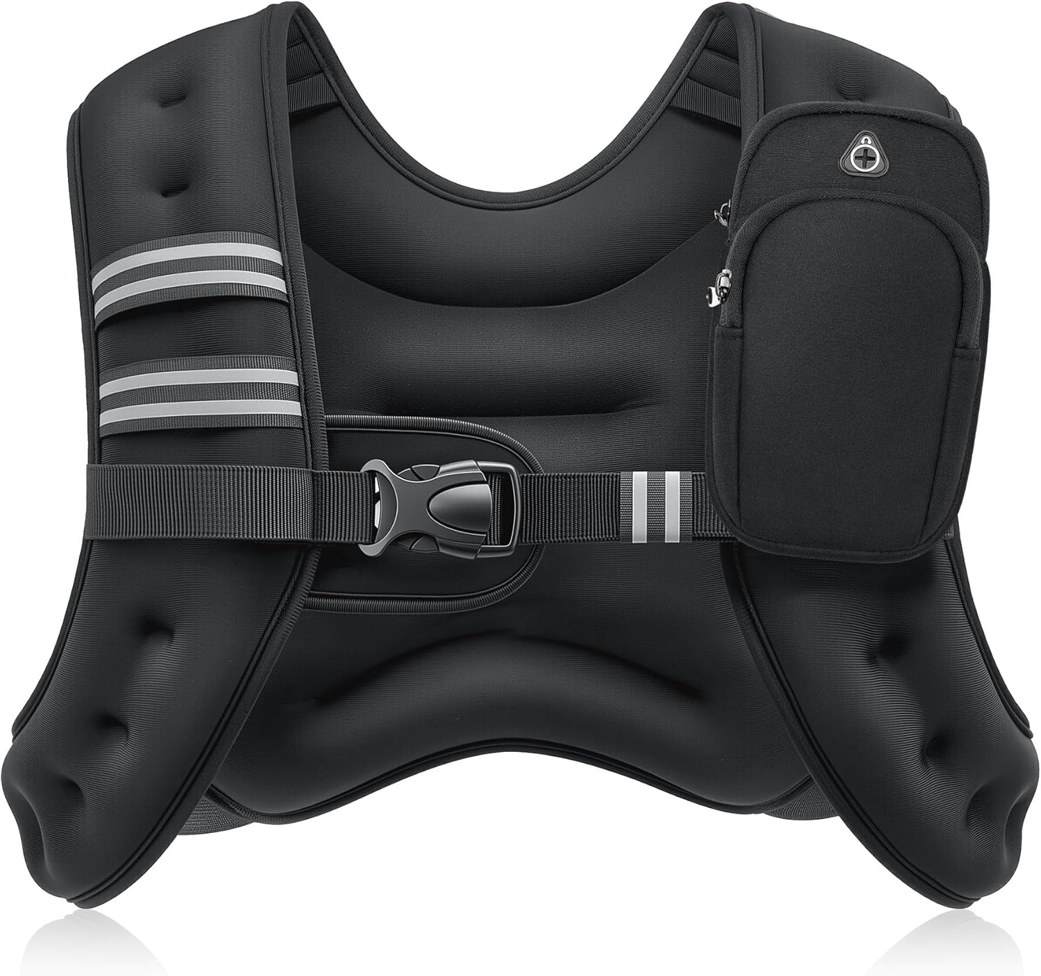Weighted Vest, 6Lb/8Lb/12Lb/16Lb/20Lb/25Lb/30Lb Weight Vest with Reflective Stripe for Workout, Strength Training, Running, Fitness, Muscle Building, Weight Loss, Weightlifting