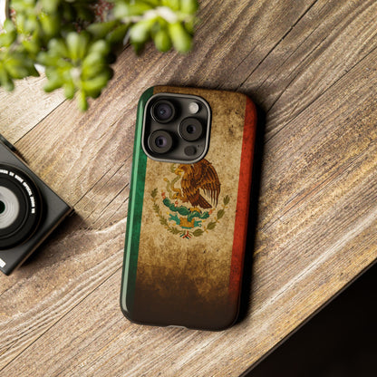 Vintage Mexico Flag Phone Case – Mexican Pride Grunge Flag Aesthetic Tough Case