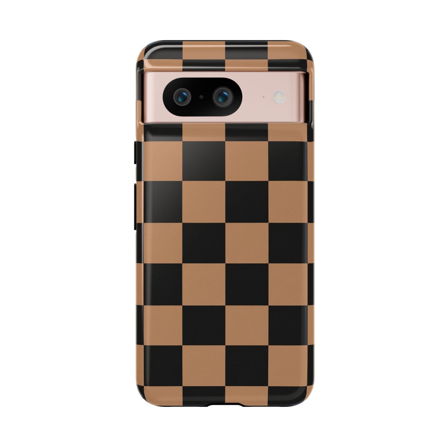Brown Checkerboard Phone Case | Aesthetic Tough Protective Case