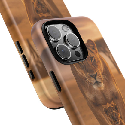 Lioness & Cub Phone Case | Safari Wildlife Tough Case for iPhone & Samsung