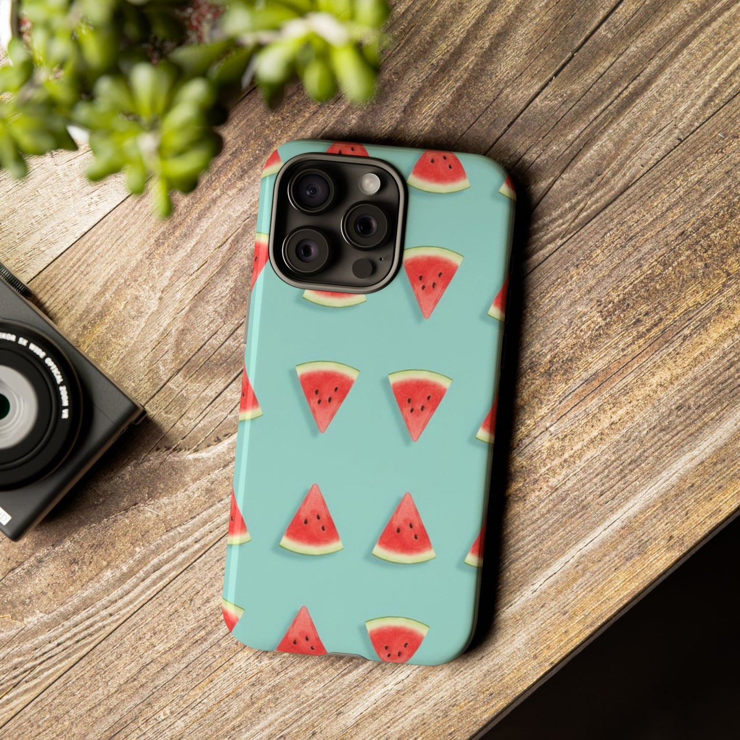 Watermelon Phone Case – Pastel Blue Summer Fruit Tough Case (iPhone, Samsung, Pixel)