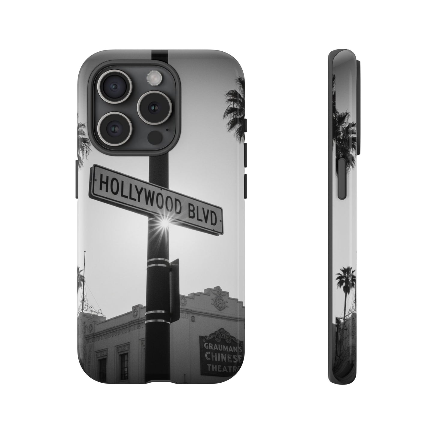 Hollywood Blvd Phone Case | Vintage Los Angeles Street Sign | Black & White LA Aesthetic