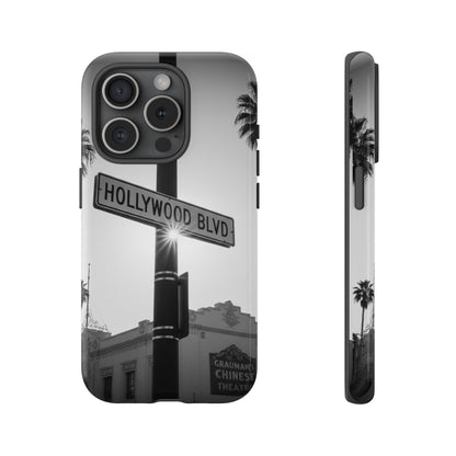Hollywood Blvd Phone Case | Vintage Los Angeles Street Sign | Black & White LA Aesthetic