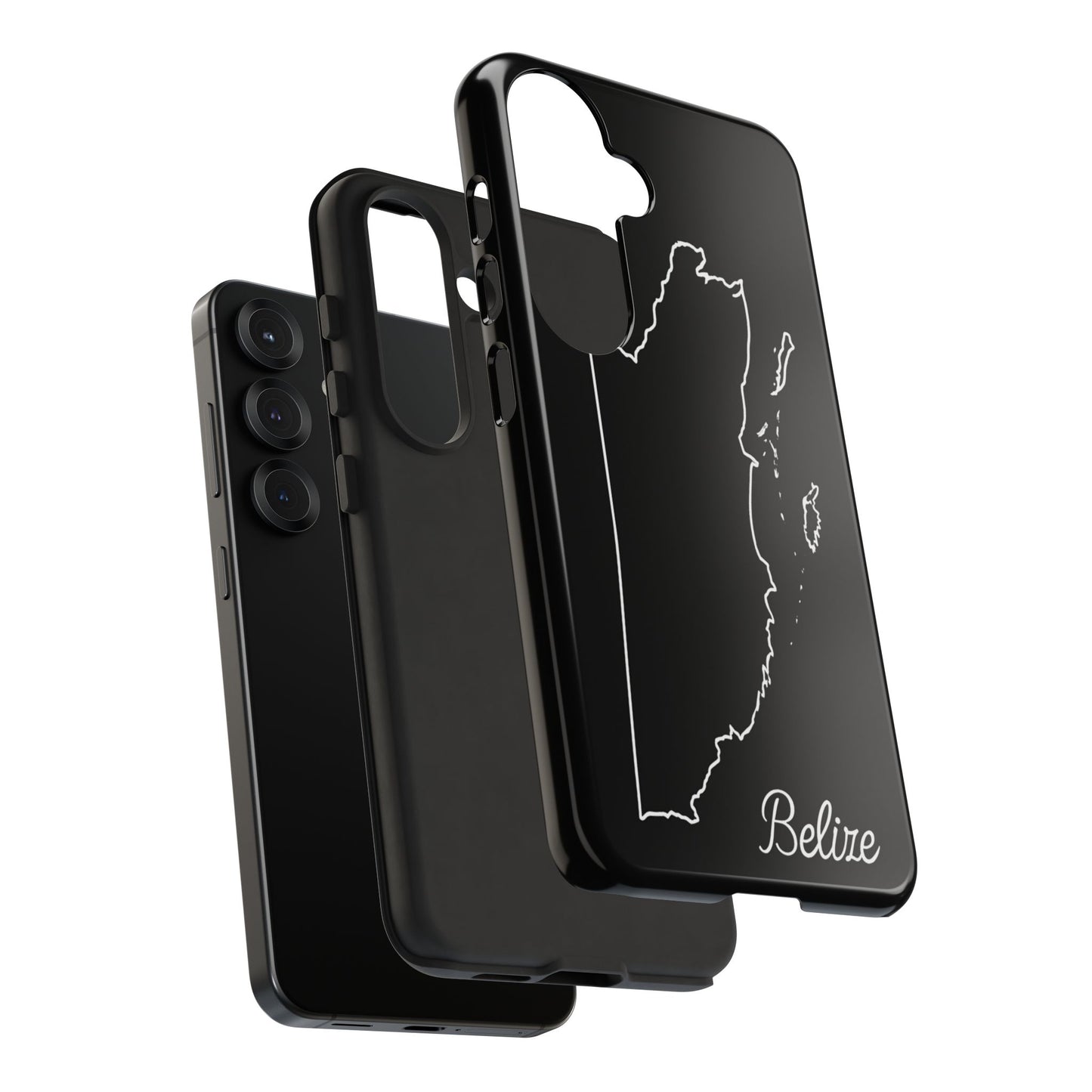 Belize Outline Phone Case – Minimal Country Map Tough Case (iPhone, Samsung, Pixel)