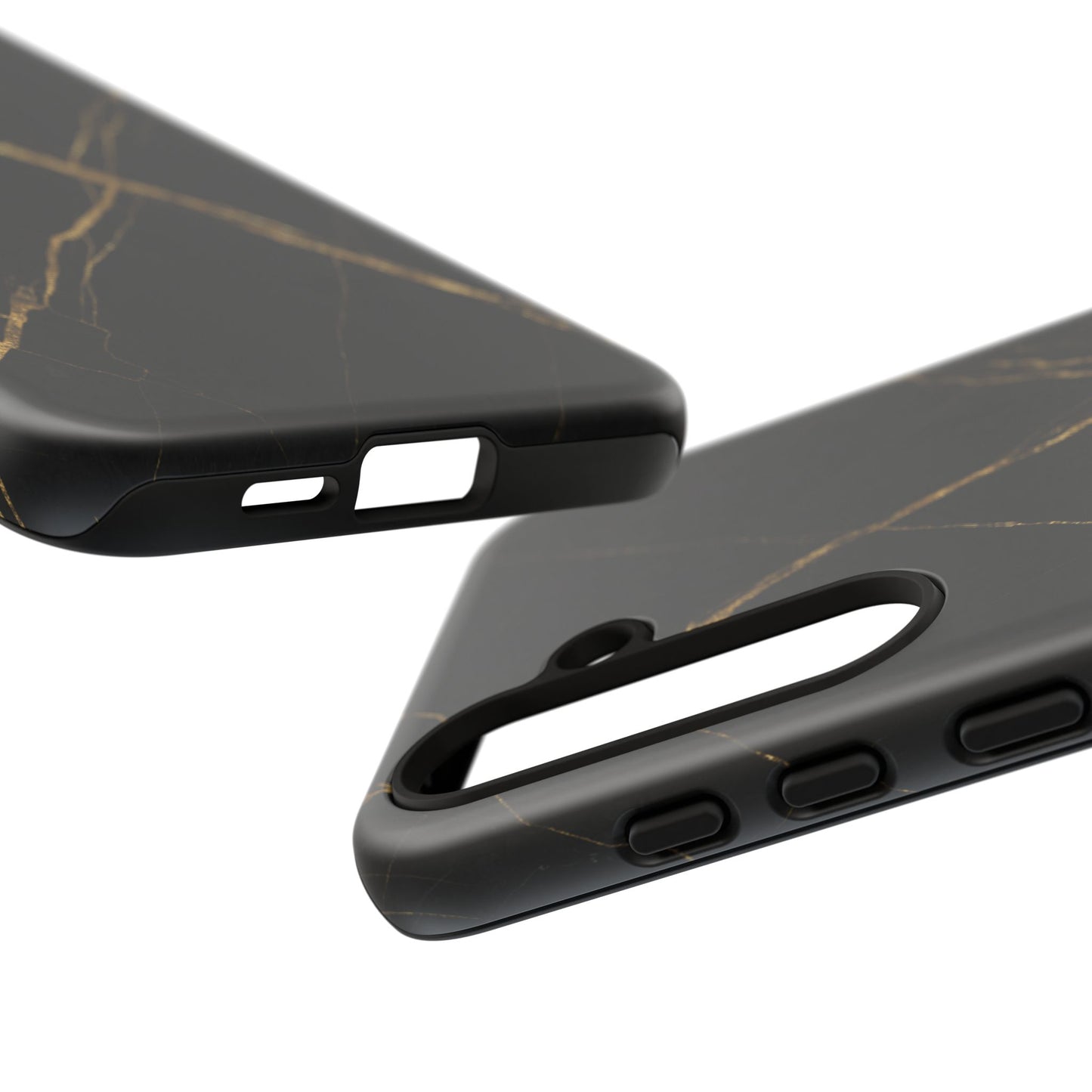 Black Marble Phone Case with Gold Veins – Luxury Minimal Aesthetic Tough Case