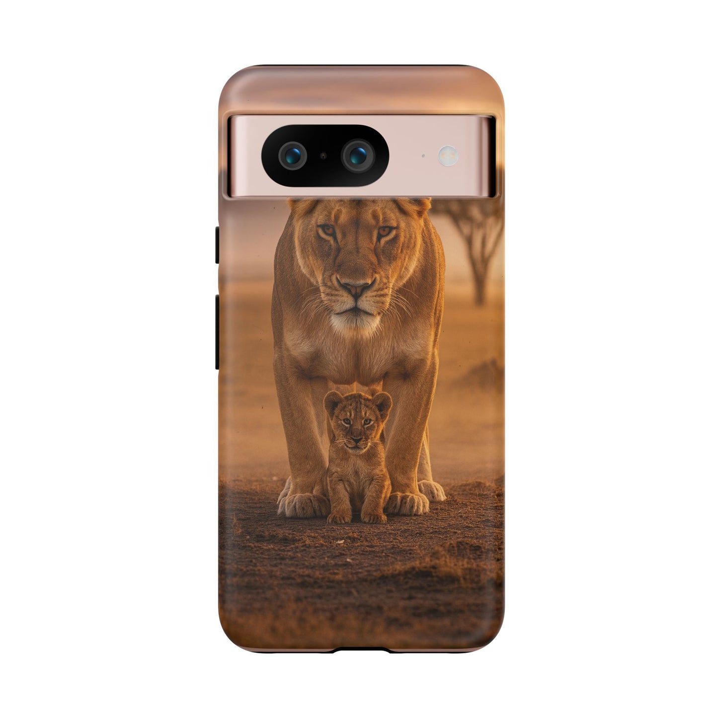 Lioness & Cub Phone Case | Safari Wildlife Tough Case for iPhone & Samsung