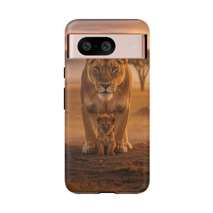 Lioness & Cub Phone Case | Safari Wildlife Tough Case for iPhone & Samsung