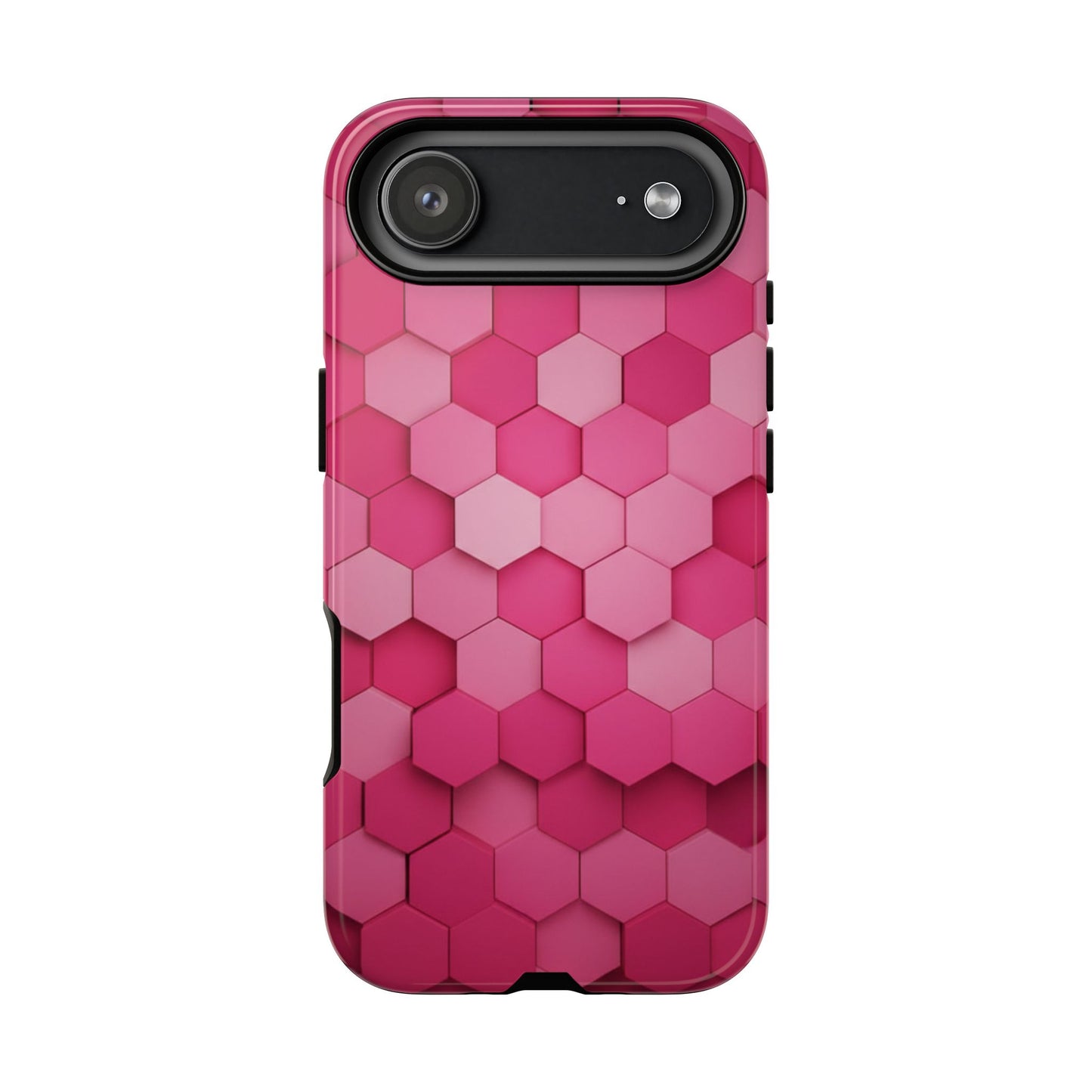 Hot Pink Hexagon Phone Case | Honeycomb Geometric Aesthetic | Cute Pink iPhone & Samsung Tough Protective Case