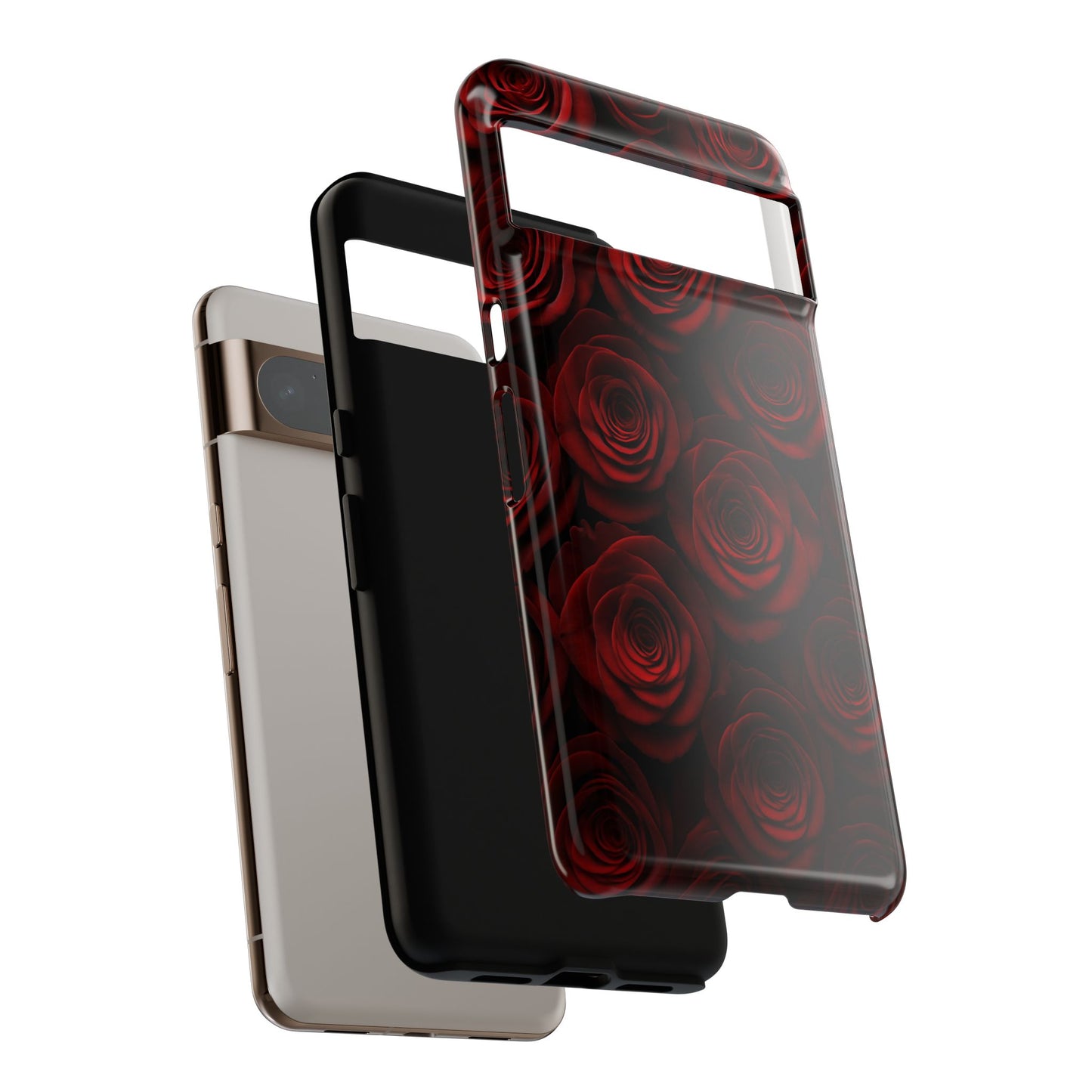 Dark Red Rose Phone Case – Gothic Floral Tough Case (iPhone, Samsung, Pixel)