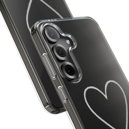 Minimal Hand-Drawn Heart Clear Phone Case | Aesthetic Clear Protective Case